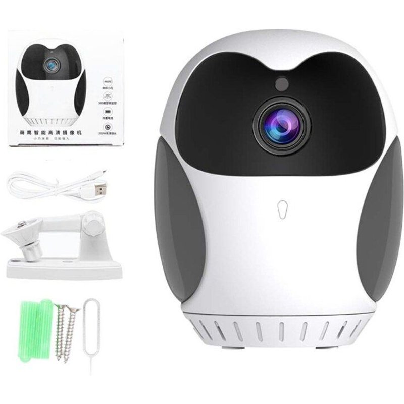 Caméra de sécurité domestique ip wifi 1080p, hibou cctv, vision nocturne, détection de mouvement
