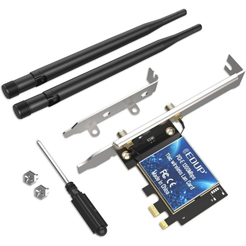 carte WiFi sans fil PCIe 1300Mbps, double bande, compatible Bluetooth 4.2 WLAN, réseau réseau 2 antennes 2.4G 5G