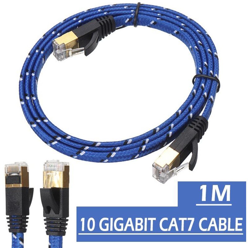 Câble Ethernet RJ45 Cat7 à Double blindage, 1M, pour routeur d'ordinateur de bureau et ordinateur portable