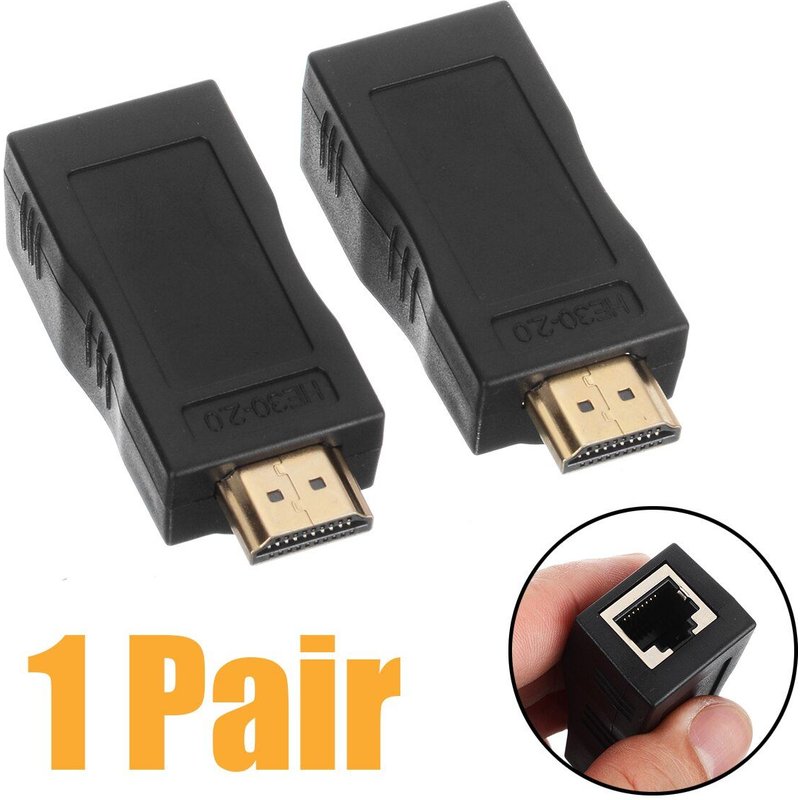 Adaptateur Ethernet LAN 1080P 3D pour télévision, extension compatible HDMI vers RJ45 sur Cat 5e/6, 1 paire/2 pièces