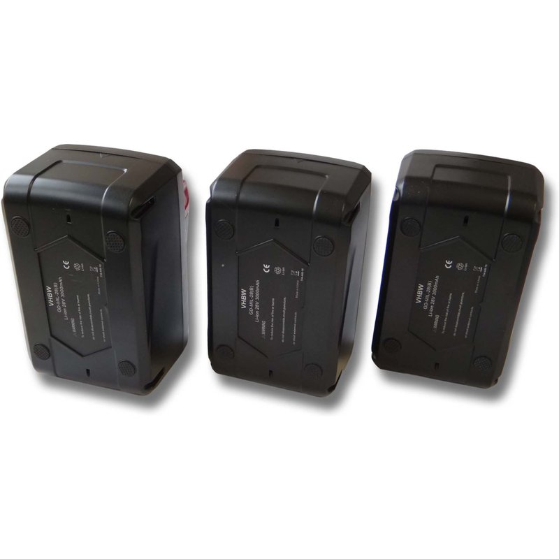 vhbw 3x Batteries compatible avec Milwaukee V28 HX Bohrhammer, V28 IW Schlagschrauber outil électrique (4000 mAh, Li-ion, 28 V)