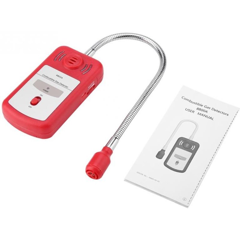 Détecteur de gaz semi-conducteur rouge, détecteur de fuite de gaz Combustible, analyseur de gaz Portable PT8800A