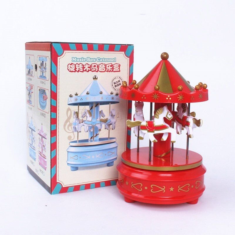 Boîte À Musique En Bois Pour Enfants, Jouet, Jeu Pour Bébé, Décor De Maison, Carrousel, Cheval, Cadeau De Noël, De Mariage, D'anniversaire, Tendance, U3