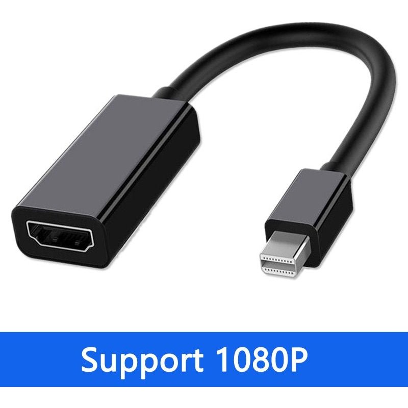 1080p noir - Mini DisplayPort DP vers HDMI 4K * 2K, câble adaptateur mâle Thunderbolt vers HDTV, convertisseur pour MacBook Air Pro Mac Mini iMac