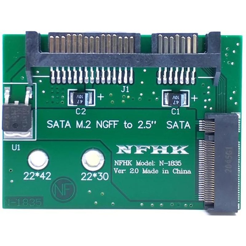 Adaptateur Ngff Ssd Vers Sata 2.5 ", Connecteur De Clé B Pour Disque Dur 2242 M2