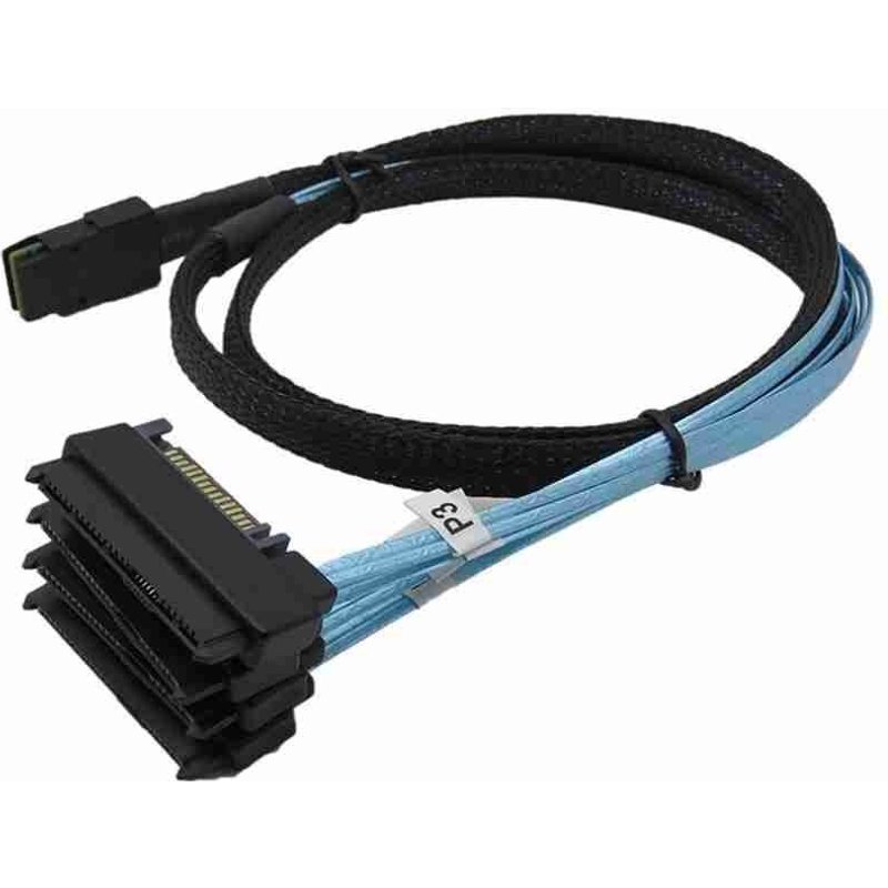 Mini Sas 36 Broches Sff 8087 À 4 Sas 29p Sff-8482, Avec Cordon D'Alimentation, Connecteur De Répartiteur D'Alimentation Sata, Fil Dur 100cm Ligne J8i0