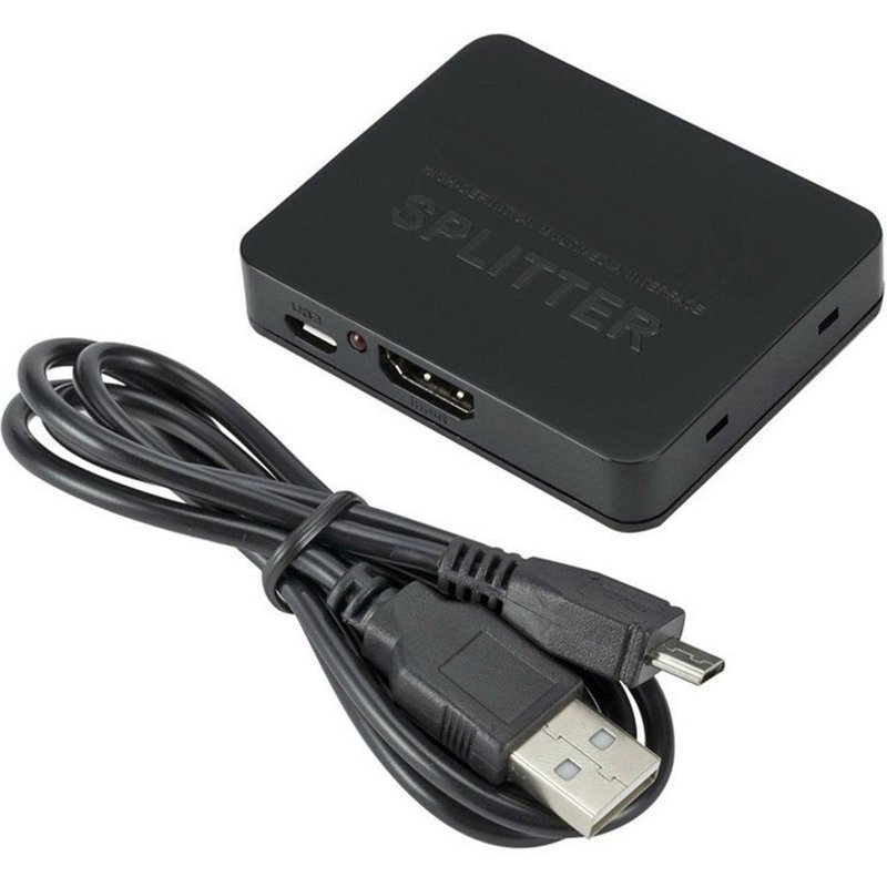 Répartiteur vidéo Full HD 1080p compatible HDMI 4K, 1x2, amplificateur 1 en 2 sorties, double affichage pour HDTV, DVD, PS3, Xbox