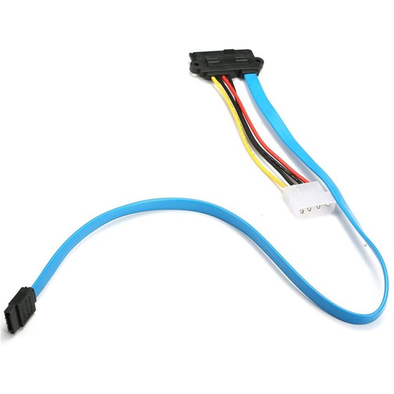 Cordon adaptateur de disque dur SAS, 70cm environ SCSI SFF-8482 à SATA HDD, câble de couleur bleue