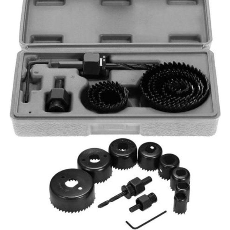 Kit de 11 pièces de scie cloche à découper, 19-64mm, alliage de bois et de tôle, pièces d'outils
