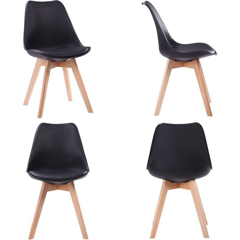 Ensemble Table Extensible 120/160cm Helga Et 4 Chaises Nora Noir