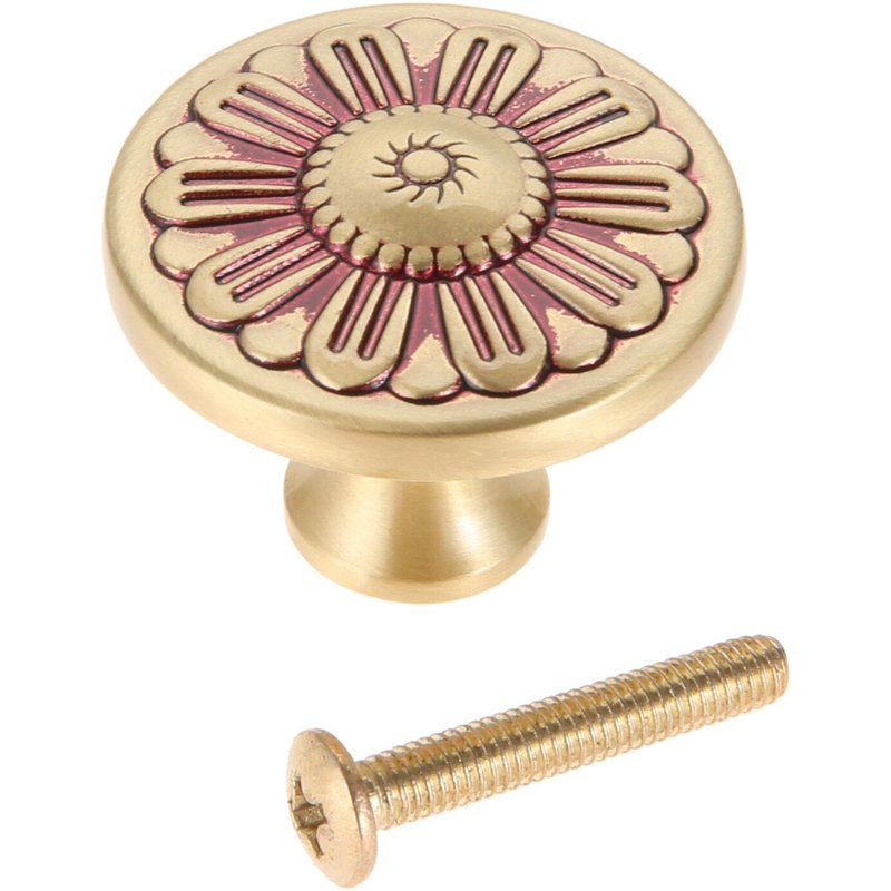 Poignée de tiroir en cuivre pur, 1 pièce, poignée de porte de garde-robe à trou unique, petite poignée européenne entièrement en cuivre, solide, décoration de la maison