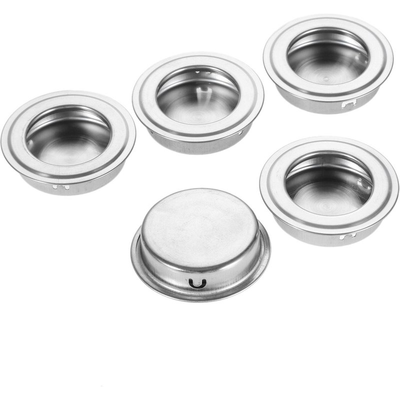 Poignées de meuble encastrées en acier inoxydable, 5 pièces, pour porte coulissante, tiroir, meuble plat