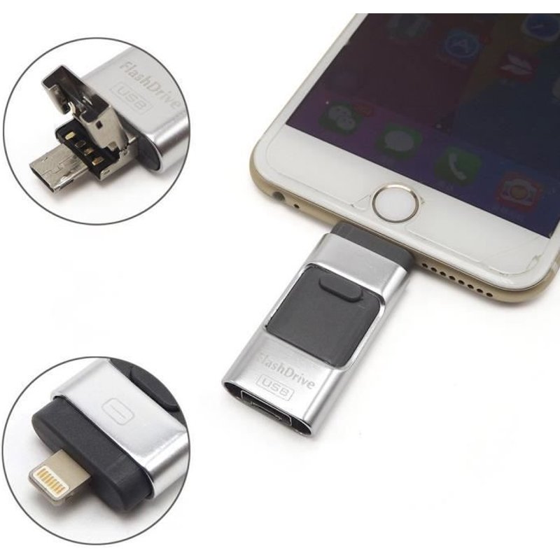 Clé USB pour iPad / iPhone 64 Go,gris