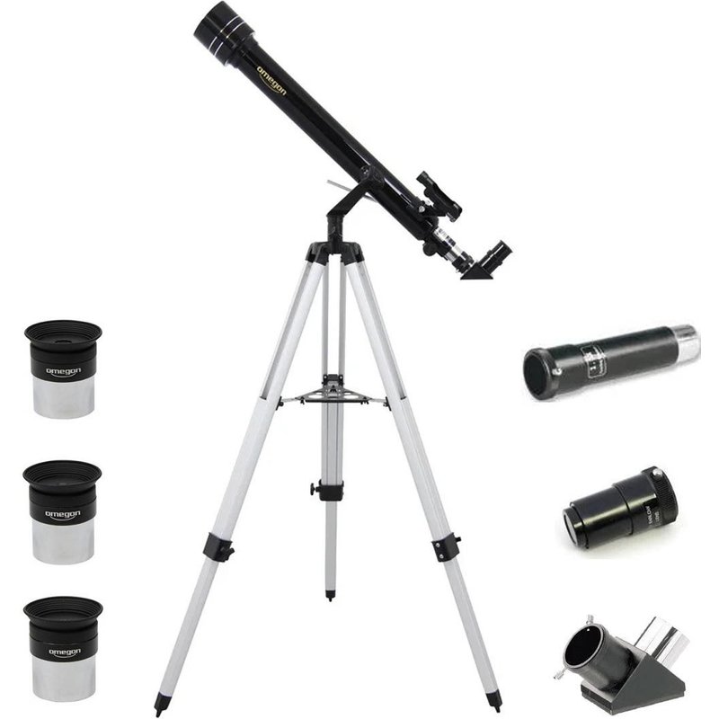 Télescope Astronomique Omegon 60/700 + Monture Azimutale Type A + Oculaires + Lentille de Barlow + Redressement