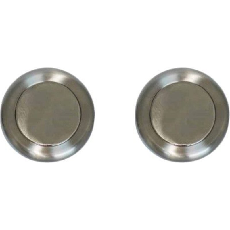 Paire de rosace ronde pour porte - Nickelé Mat et Chrome