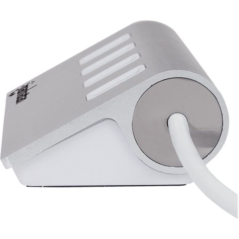 Manhattan USB-A 4-Port Hub, 4x USB-A Ports, 5 Gbps (USB 3.2 Gen1 aka USB 3.0), Bus Powered, Fast charging up to 0.9A, SuperSpeed USB, Aluminium Housing, Windows and Mac, Silver, Three Year...