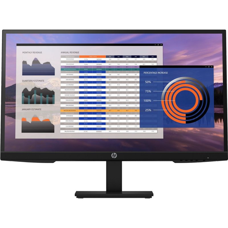 HP P27h G4 - Écran LED - 27" - 1920 x 1080 Full HD (1080p) @ 75 Hz - IPS - 250 cd/m² - 1000:1 - 5 ms - HDMI, VGA, DisplayPort - haut-parleurs - noir - pour HP 250 G9; EliteBook 745 G5, 830 G5...