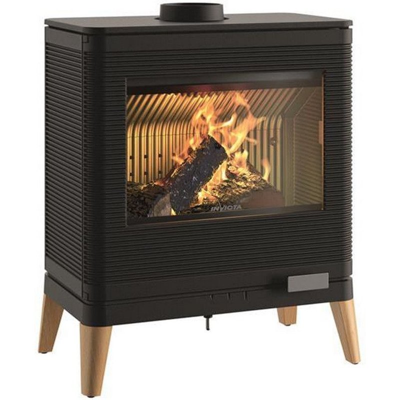 invicta - poêle à bois fonte 9kw noir - p610449