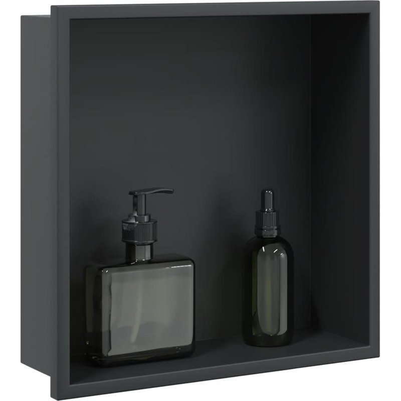 vidaXL Niche de douche noir mat 32x32x9 cm acier inoxydable