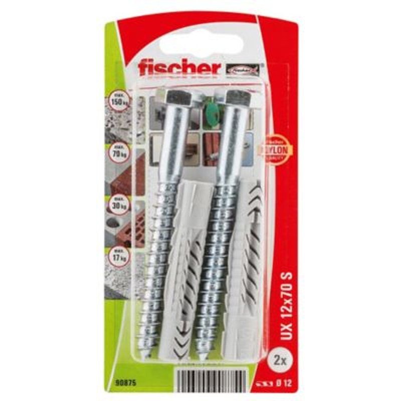 2 chevilles universelles Fischer - 12x70mm