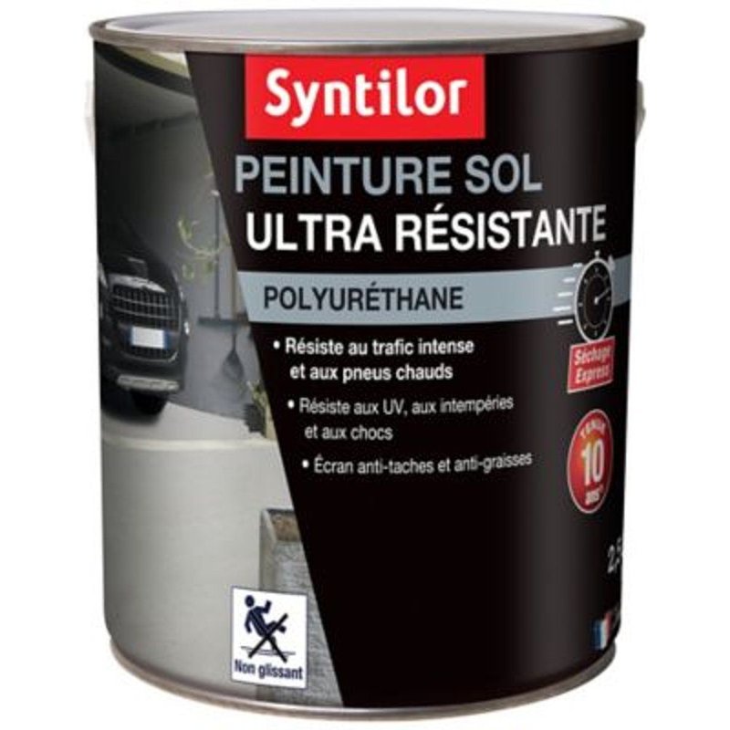 Peinture pour sol ultra r?sistante blanc satin Syntilor 2 5L