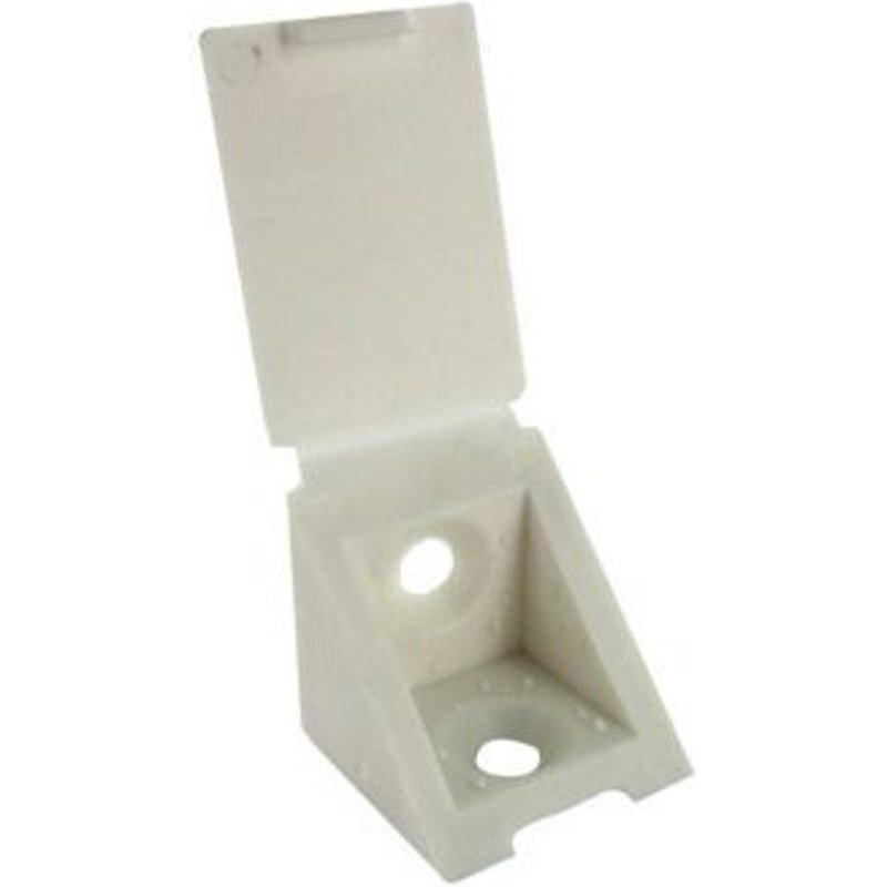 4 taquets ?querre d'?tag?re ? visser plastique blanc