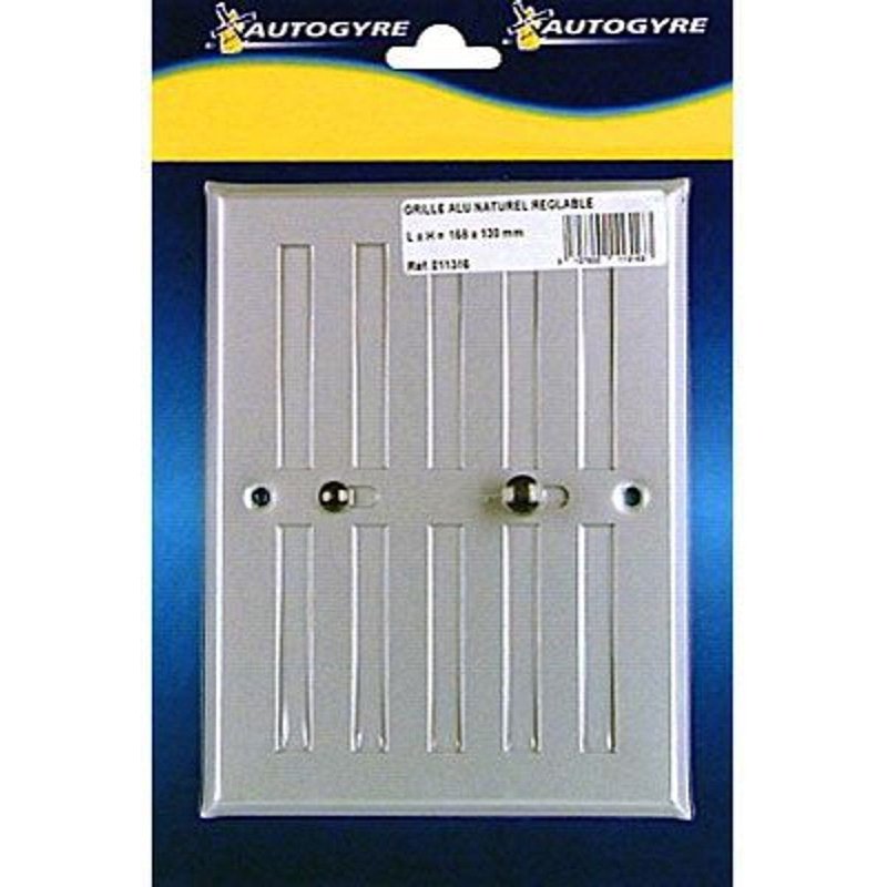 Grille d'aération alu Autogyre réglable 168 x 130 mm
