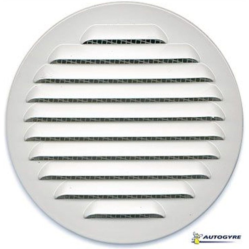 Grille d'aération métal Autogyre à persiennes blanche - 100 mm