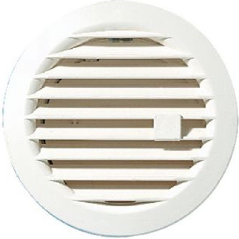 Grille d'aération pvc Autogyre à encastrer réglable blanche - 100mm