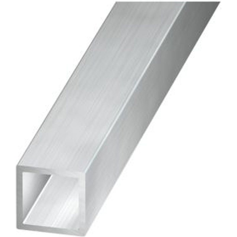 Tube carré aluminium brut 16 x 16 mm 1 m
