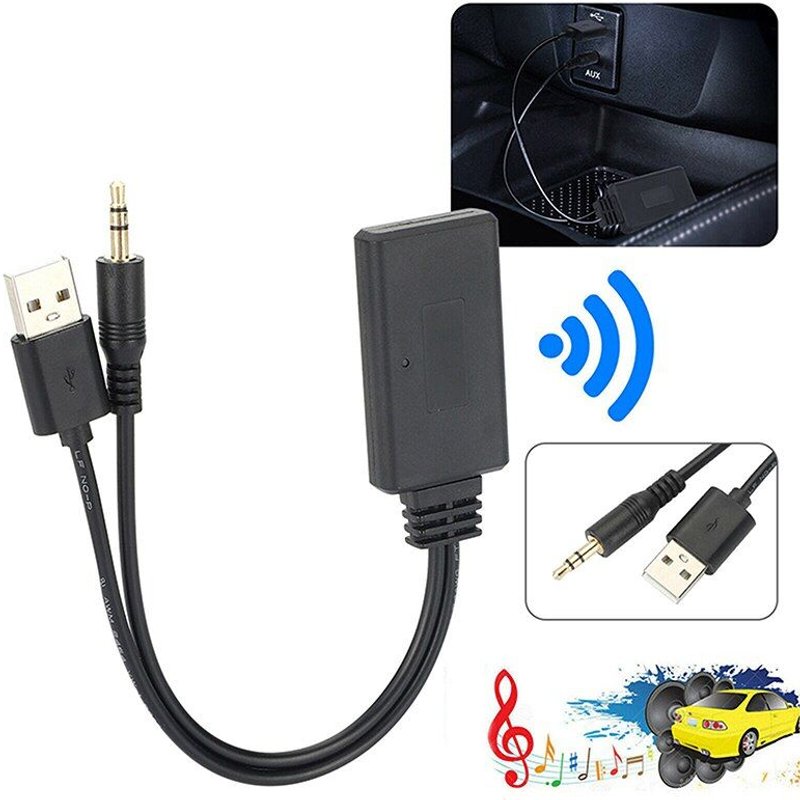 Adaptateur récepteur Bluetooth 5.0, USB/Jack 3.5mm, Audio stéréo pour haut-parleur AUX de voiture