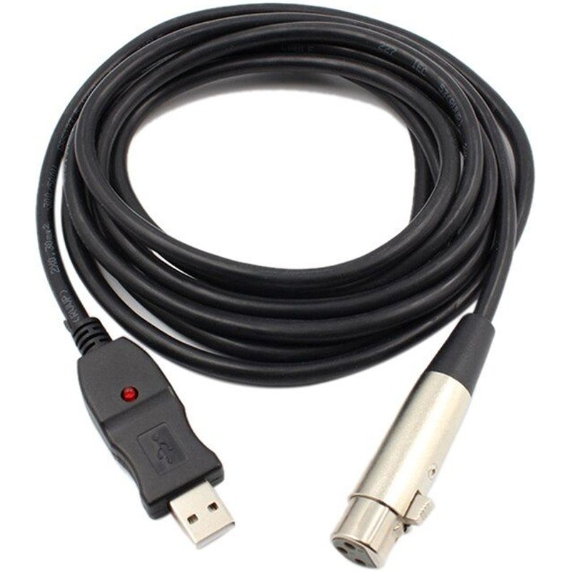 Câble de liaison Audio USB mâle vers XLR femelle, 3 broches, pour Microphone de Studio, 3M