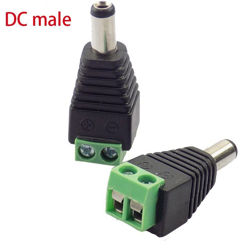 Connecteur coaxial CAT5 12V DC 2.1x5.5mm BNC mâle et femelle, adaptateur vidéo Balun, prise pour bande lumineuse Led, accessoires de caméra de surveillance, 2 pièces