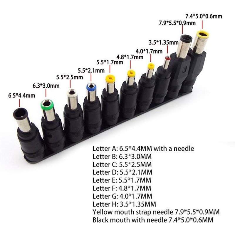 Adaptateur prise Jack universel pour ordinateur portable, 10 pièces/ensemble, 5.5x2.1mm, batterie d'alimentation, connecteur de Conversion d'interface DC femelle à mâle