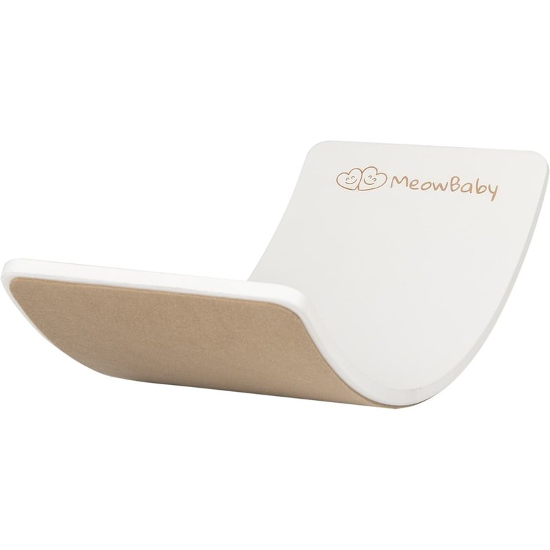 Meowbaby Planche D'équilibre Pour Enfants 80x30cm, Balance Board Blanche Avec Feutre Beige