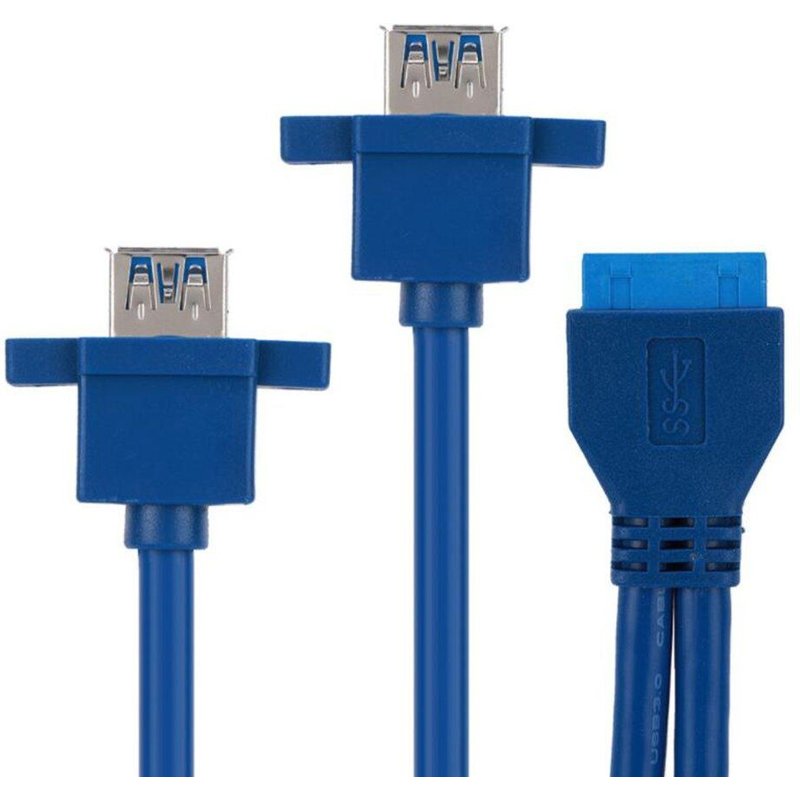 Câble D'Extension Double 2 Ports Usb 3.0 Pour Panneau Avant, Type A Femelle Vers 20 Broches, Adaptateur De Fente Femelle