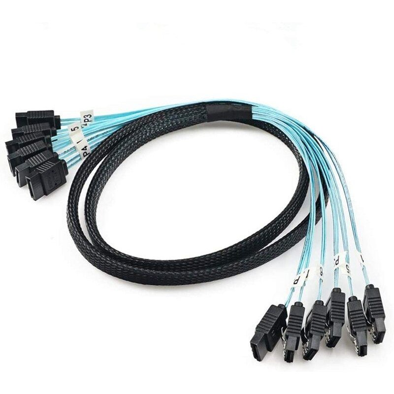 câble SATA 3 6gbps x 6, haute qualité, pour données et serveur, 6 Ports/Set
