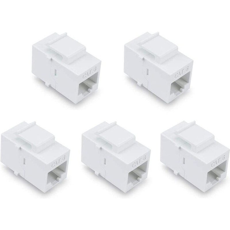 Coupleur Ethernet CAT6 Keystone, câble réseau UTP RJ45 femelle à femelle, coupleur en ligne Jack-blanc 5 paquets