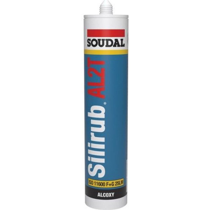 Mastic silicone neutre - Silirub AL2T - blanc - 300ml SOUDAL