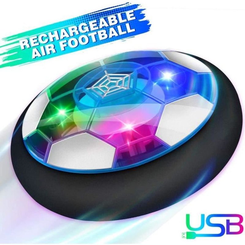 Baztoy Air Power Football, Jouet Enfant Ballon De Foot Rechargeable Avec Led Lumière Hover Soccer Ball Jeux De Foot Cadeau D'anniver