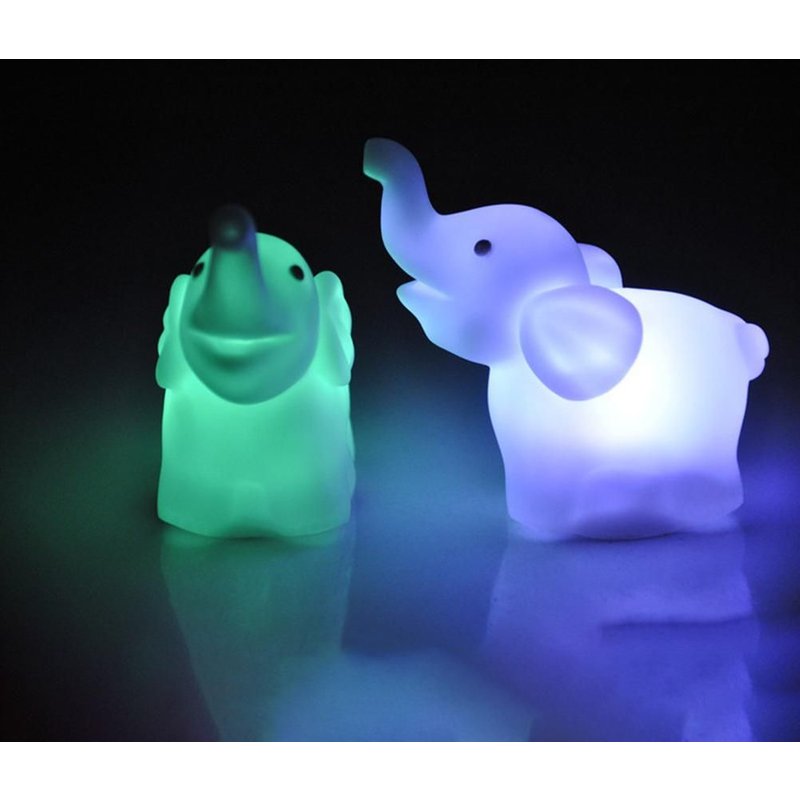 Veilleuse Led En Forme D'éléphant, 7 Couleurs Changeantes, Cadeau Pour Enfants, Lampe De Chambre À Coucher, Décoration De Maison, 1 Pièce