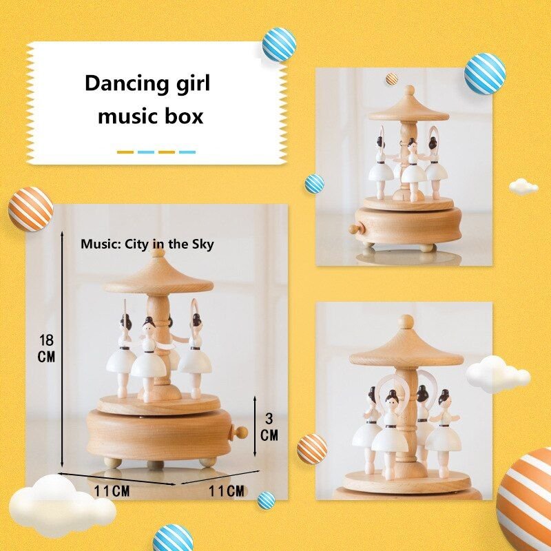 Boîte À Musique Créative Pour Enfants, Cadeau Unique Pour Fille, Boîte À Musique En Bois, Décoration De La Maison, Cadeau Pour Le Nouvel An