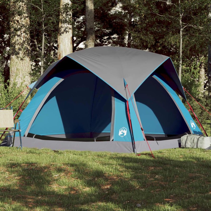 Vidaxl Tente De Camping De Cabine 4 Personnes Bleu Imperméable