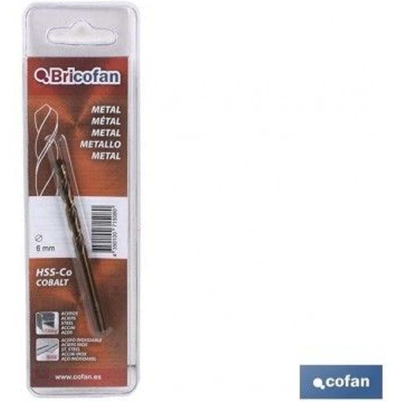 BL 1 UDS BROCA HSSCO DIN338 BRICOFAN 8 mm