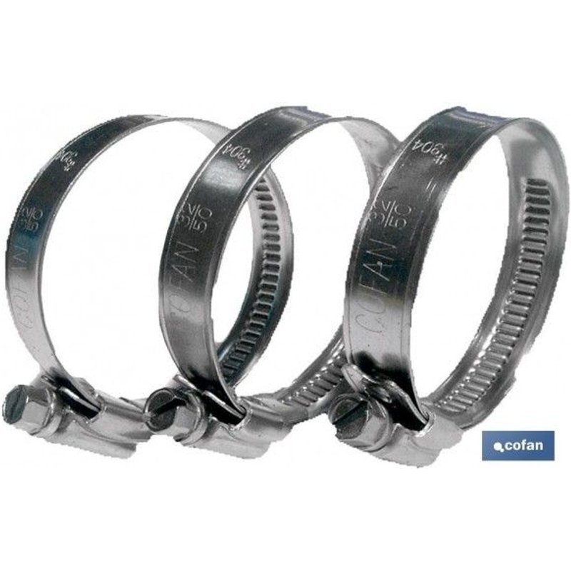 ABRAZADERA INOX A-2 BANDE 12mm 40-60 PACK 100 UDS