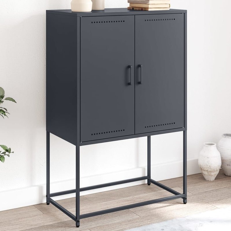 Vidaxl Buffet Haut Anthracite 68,5x38,5x107 Cm Acier