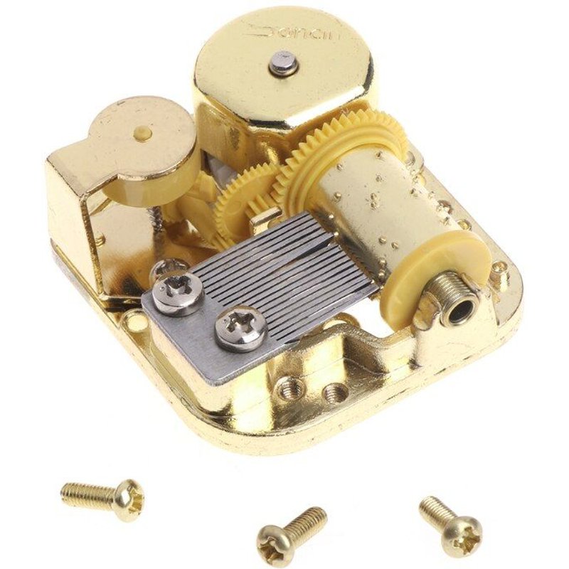 Boîte À Musique Mécanique Dorée, Nouveau, Bricolage, Mouvement + Vis + Château Dans Le Ciel, Clé Cadeau