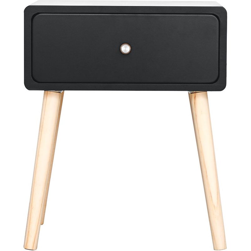 1pcs Table De Chevet Hombuy Avec 1 Tiroir - Style Minimaliste Nordique - Couleur Noir