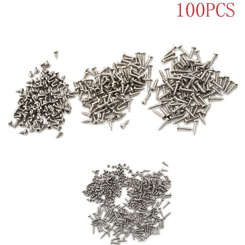 Vis écrous M2 à tête ronde plate, 100 pièces, charnières ajustées, vis autotaraudeuses fraisées, outil de quincaillerie en bois 2x6/8/10mm