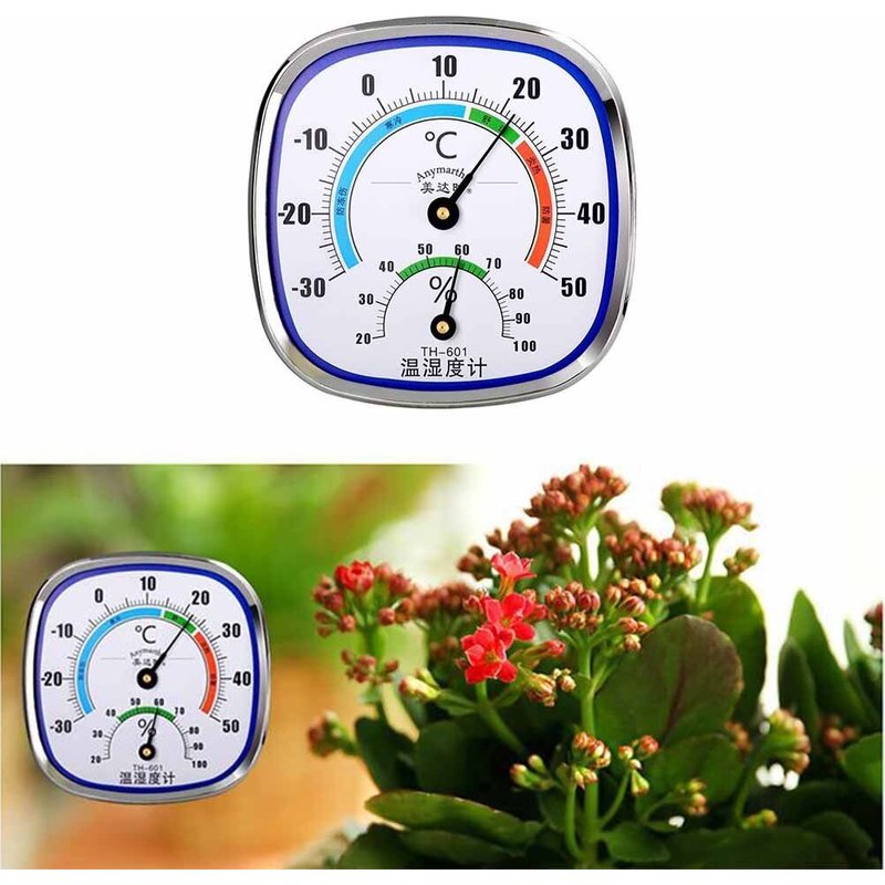 Thermomètre et hygromètre numérique mural, pour intérieur et extérieur, jauge de température et d'humidité, avec trou de suspension